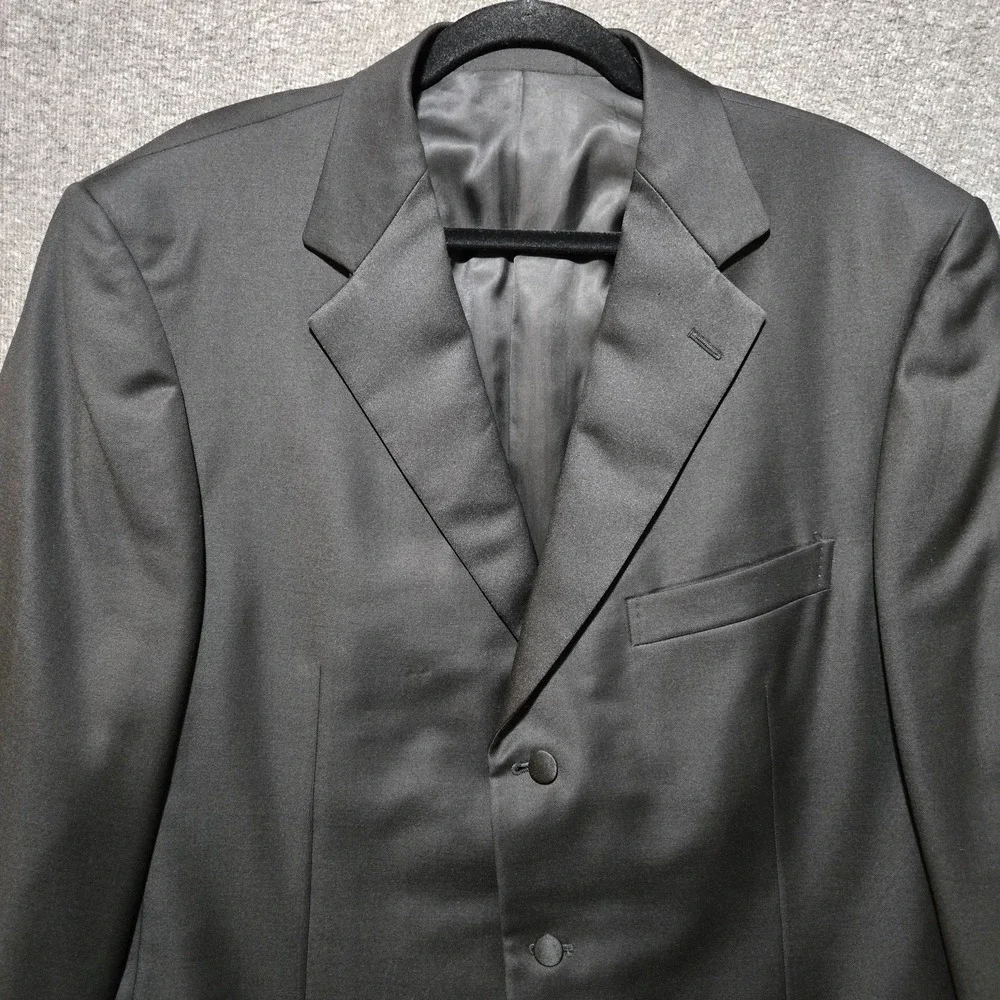Ermenegildo Zegna Men's Black 3 Button Tuxedo Jacket Blazer Size 44 Long